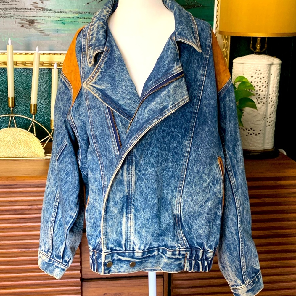 VTG 80s Urban Equipment acid wash denim jacket